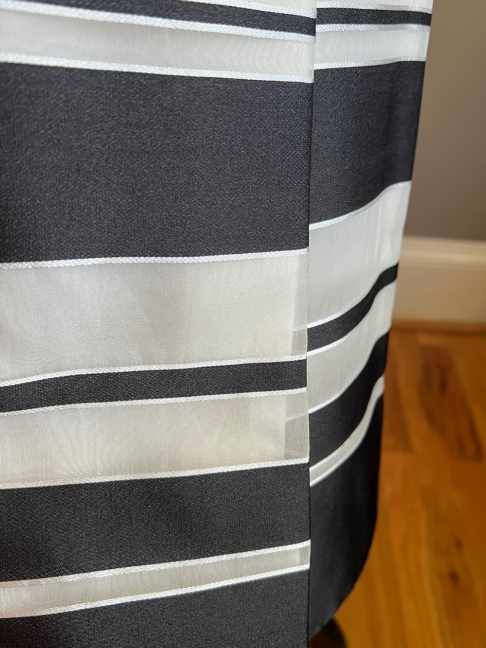 kate spade Black and White "Cape" Striped A-Line Midi Skirt - Picture 7 of 8